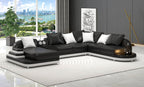 Lillian Modern Leather Sectional with Console