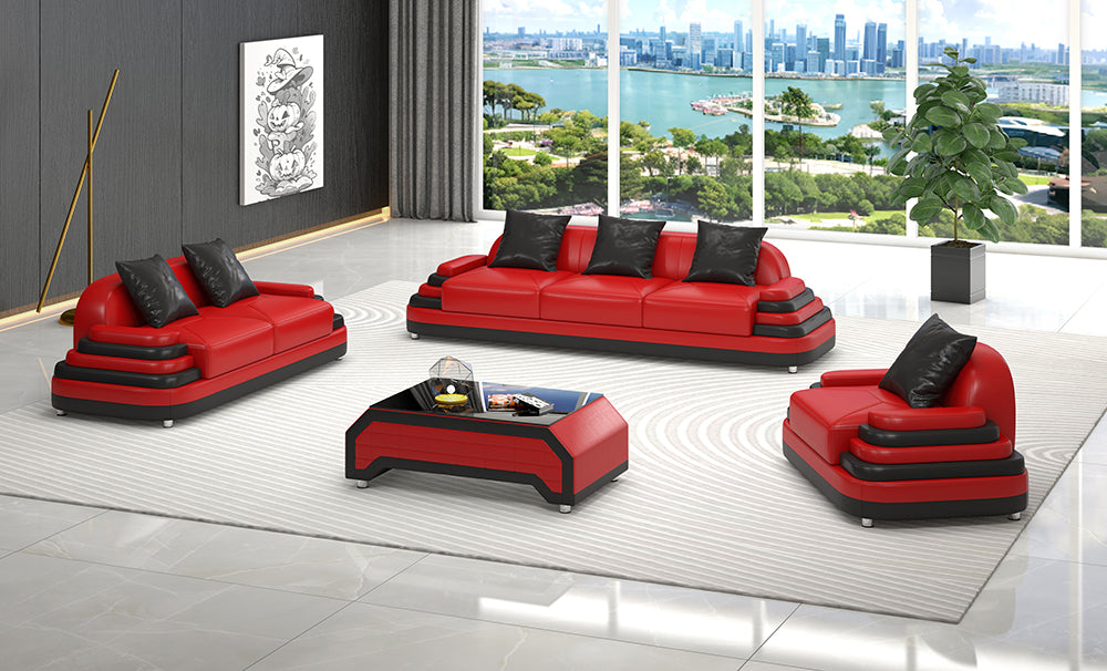Lillian Modern Leather Sofa Set