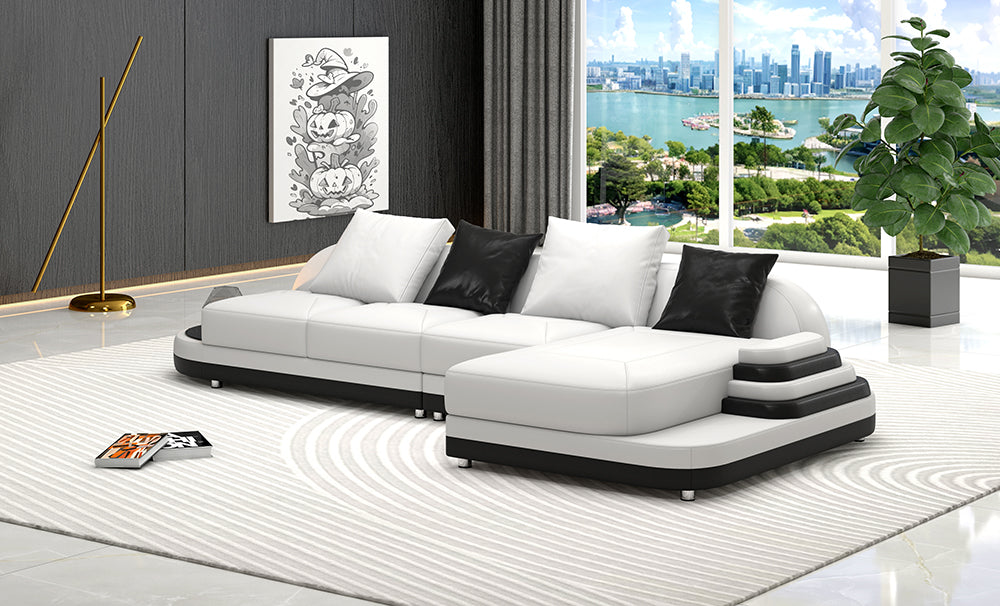 Lillian Mini Modern Leather Sectional