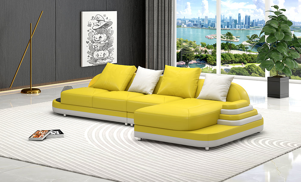 Lillian Mini Modern Leather Sectional