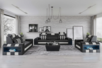 Cosmo Modern Leather Sofa Set with LED - Luxury Mansion