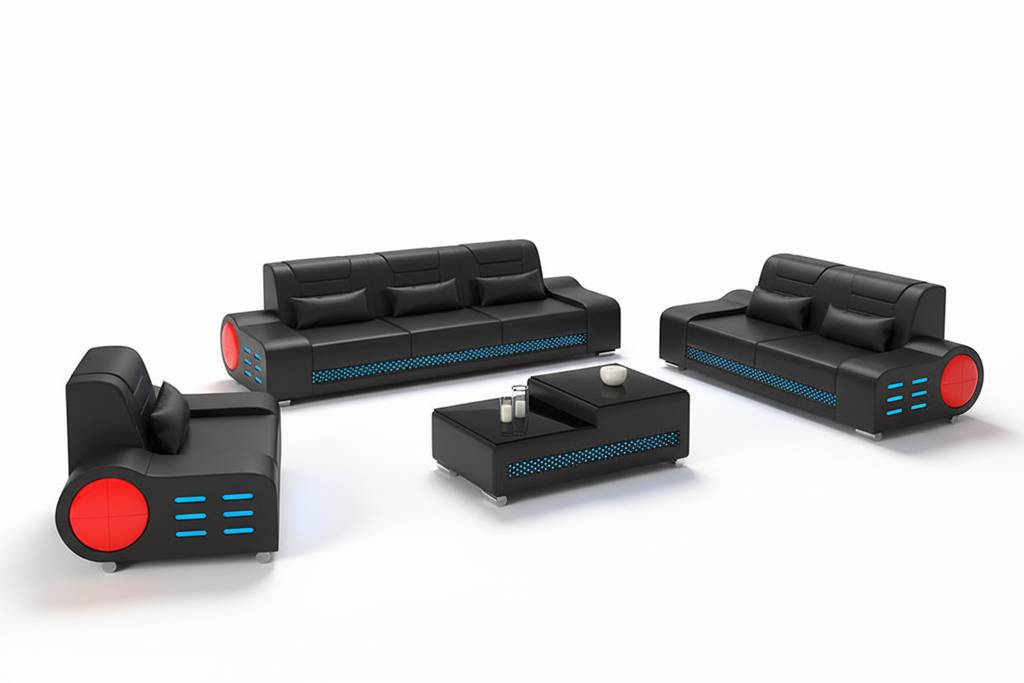 Elliot Modern Leather Sofa Set