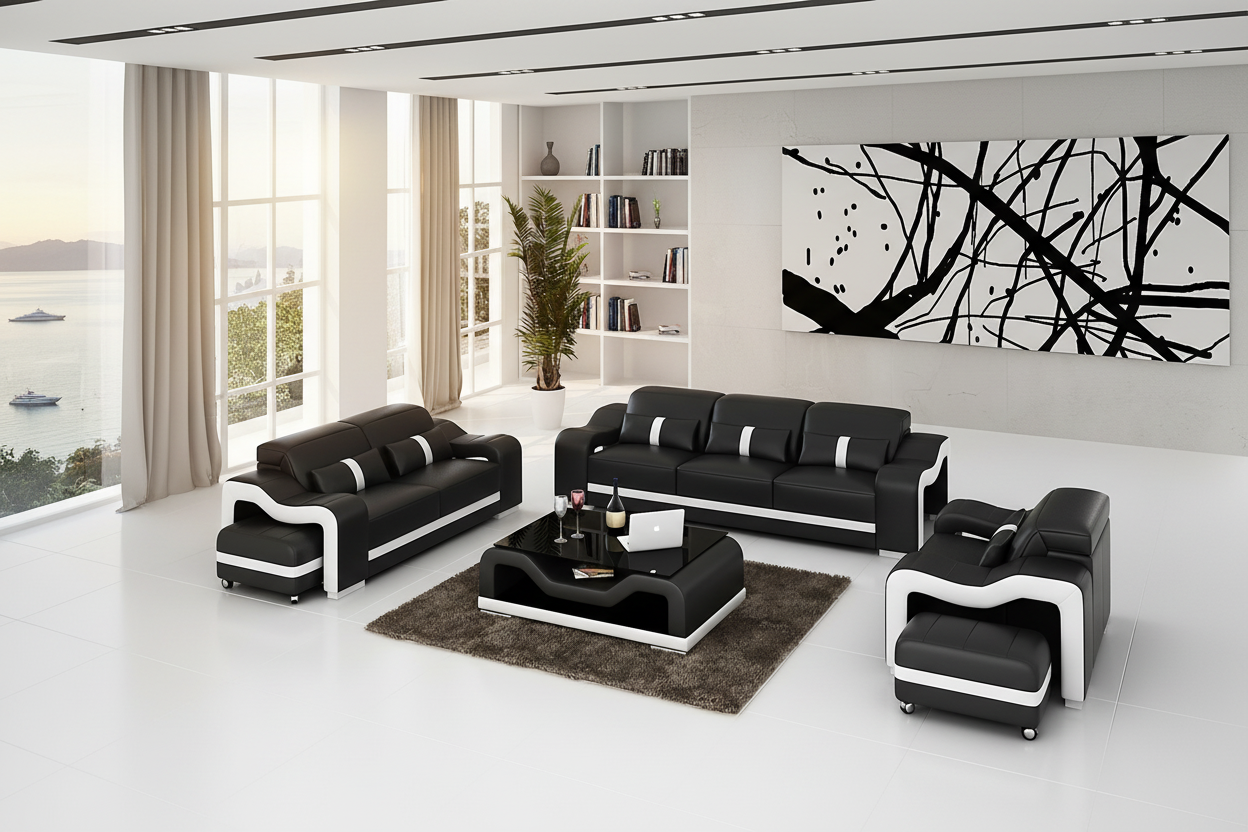 Modia Leather Sofa Set
