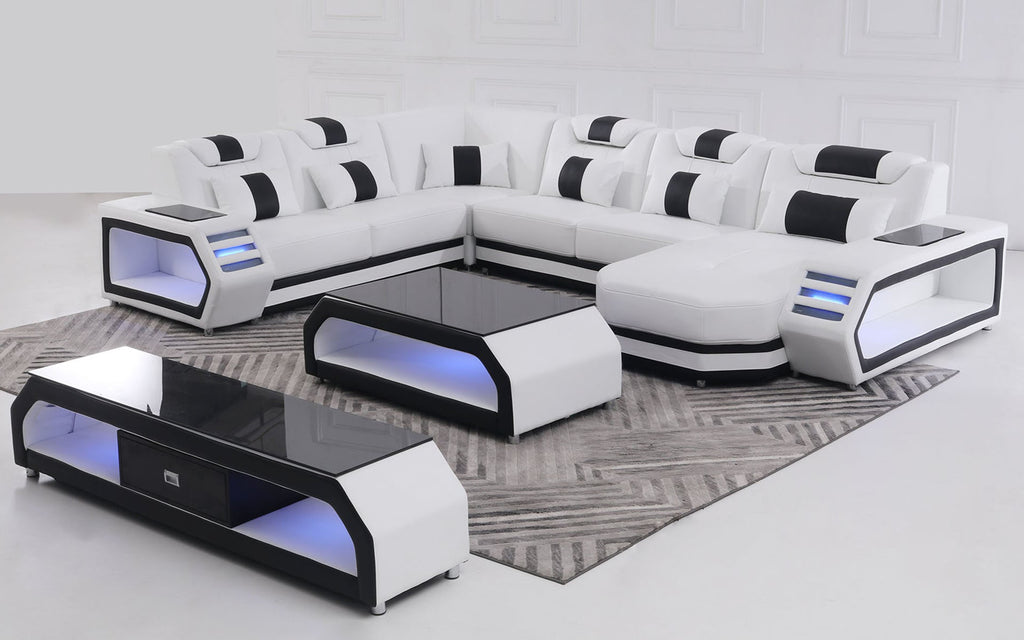 Keenan Modern U Shape Sectional with LED Lights