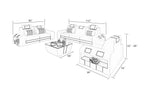 Cosmo LED Leather Sofa Set - Modern 3-Piece Living Room Set with Mood Lighting