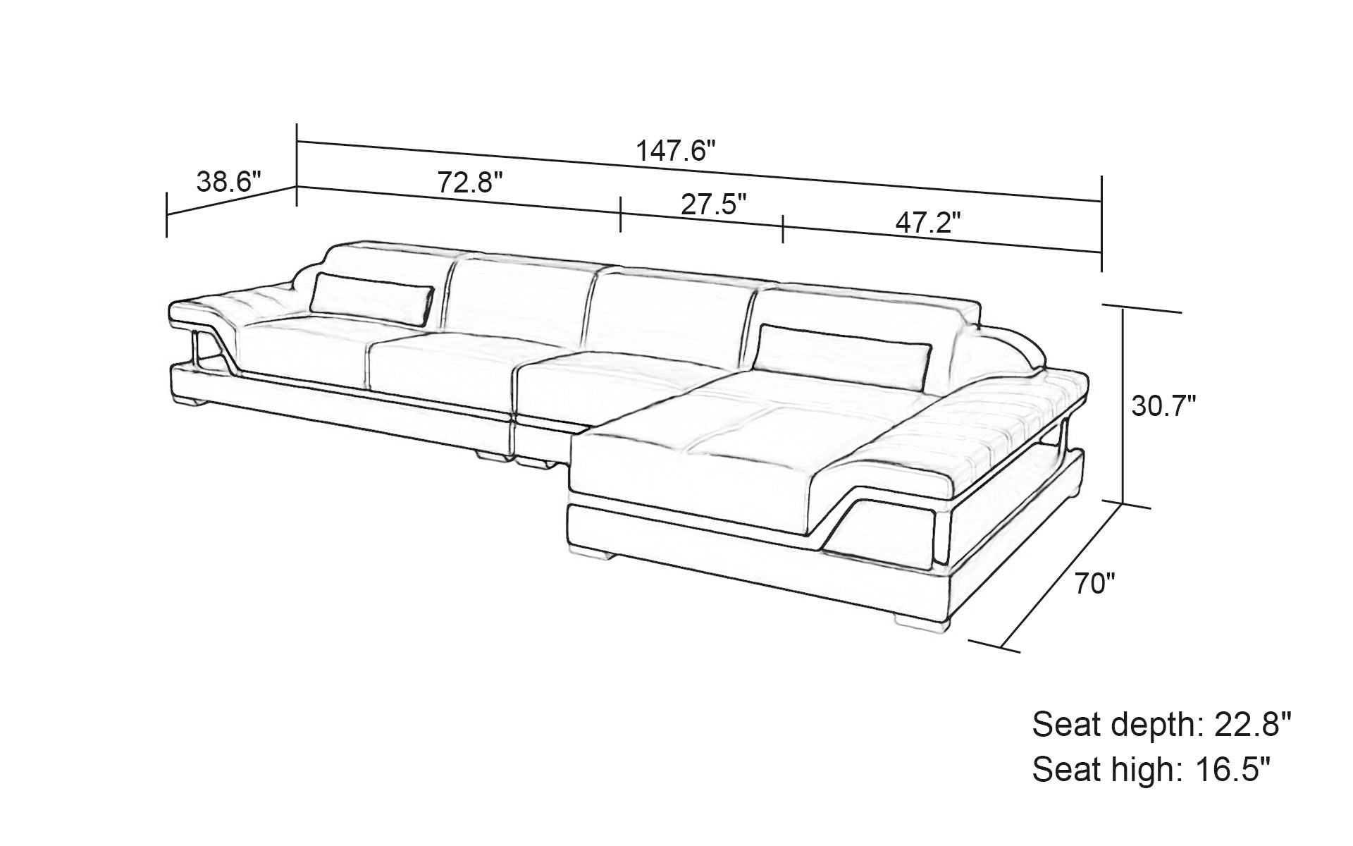 Taliya Small Modern Leather Sectional